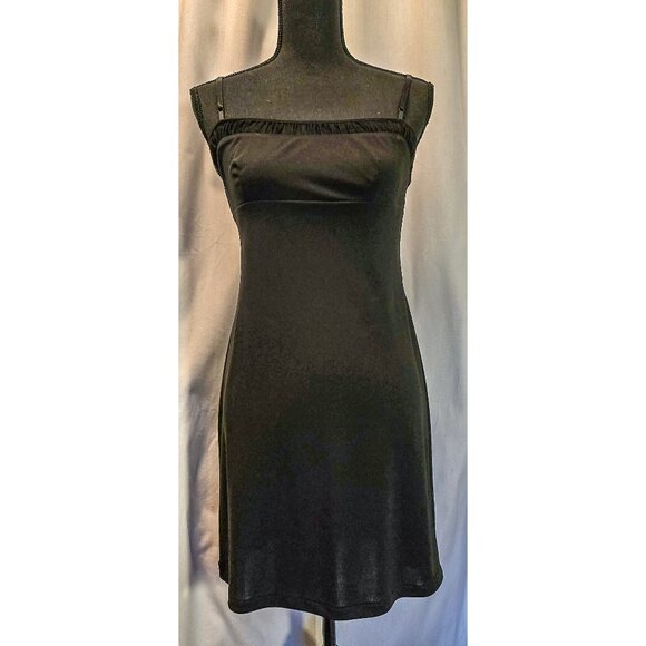BCBG Black Mini Dress w/ Sheer Trim M - Picture 1 of 6